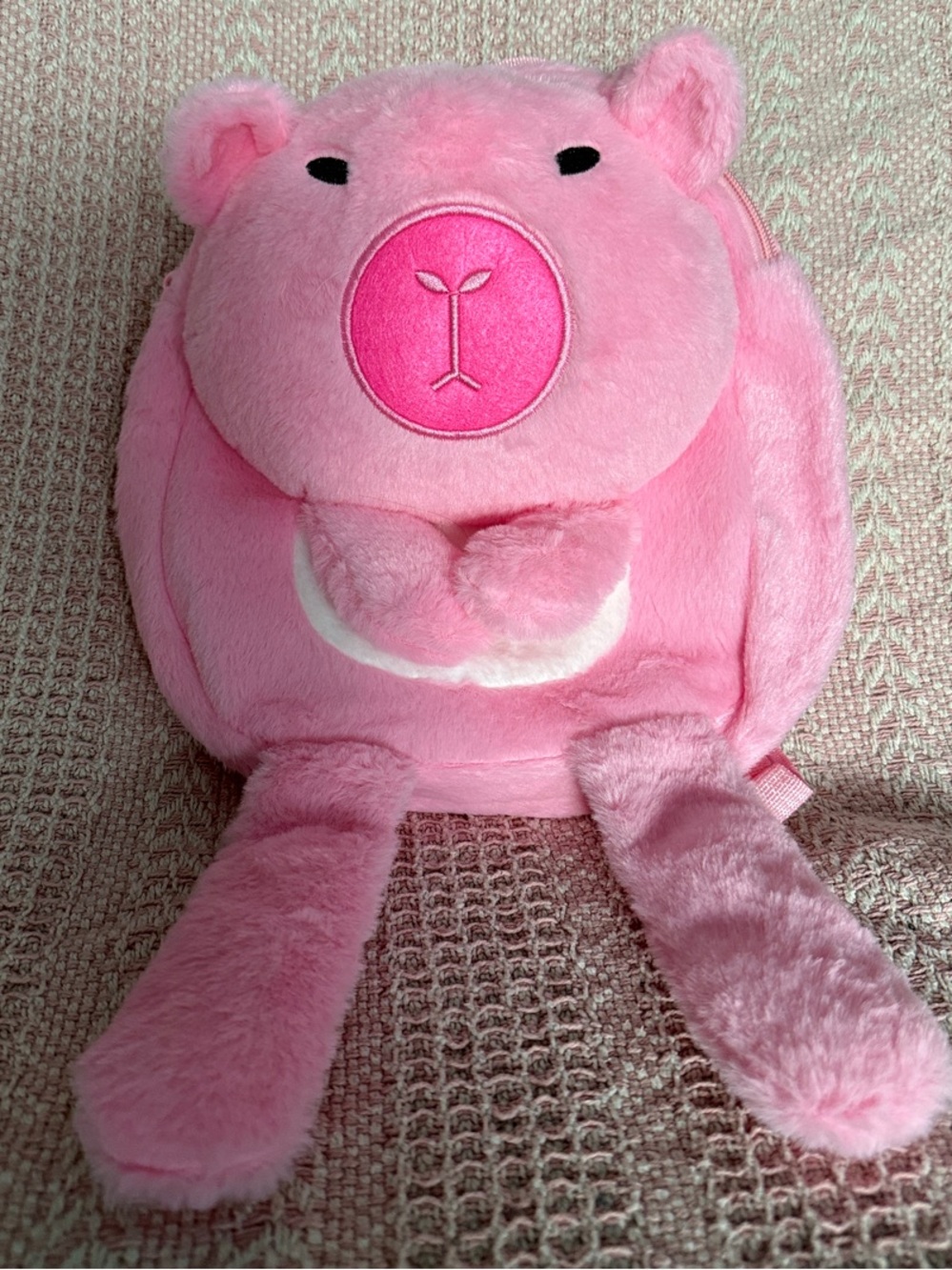 Pink Capybara Plush Kids Backpack with Soft Toy Design NEW!
